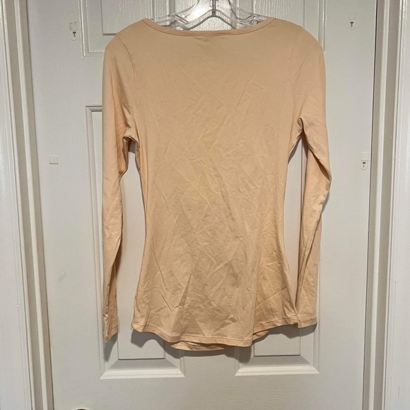Sundance Princess Ruched Long-Sleeve Top Cream Pink XS E2 - Picture 4 of 4